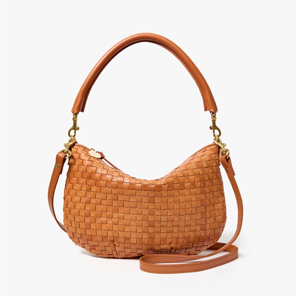 CLARE V Petit Moyen Leather Crossbody In Natural - New